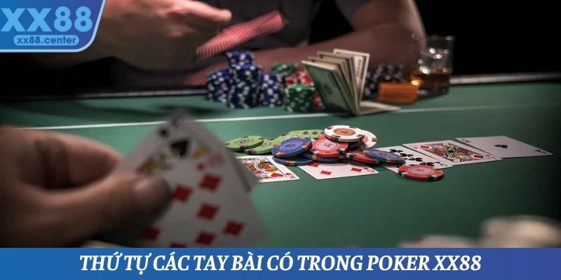 Thứ tự các tay bài có trong tựa game Poker tại XX88